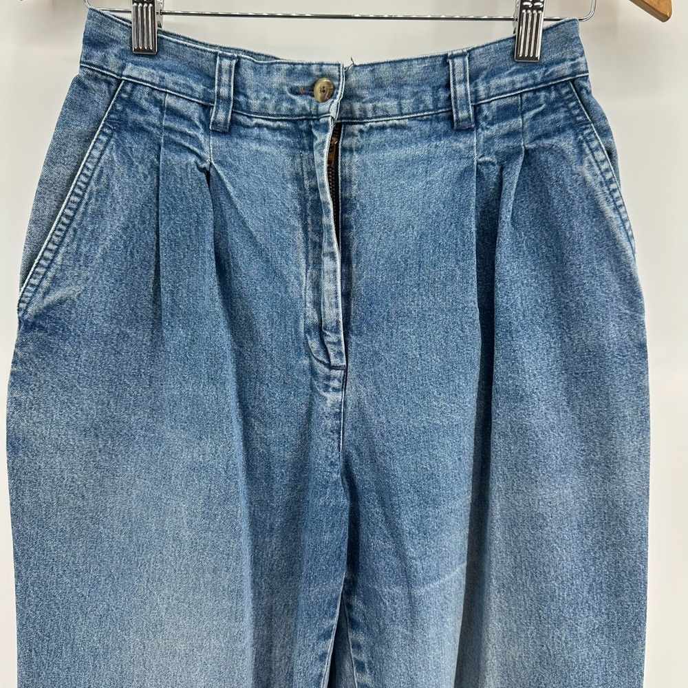 Vintage Charter Club Jeans Womens 8 Blue Denim Pleated High‎ Waist Tapered Leg